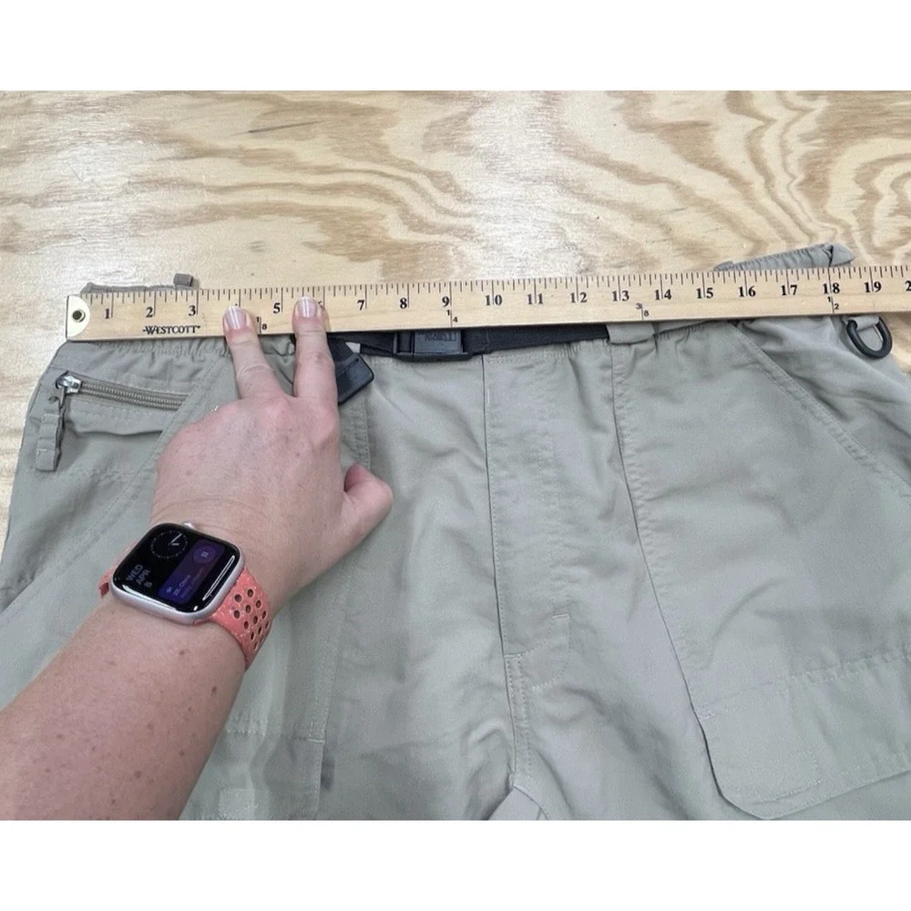 North Face Paramount Peak Convertible Hiking Pants Mens XL Beige Belted Outdoor